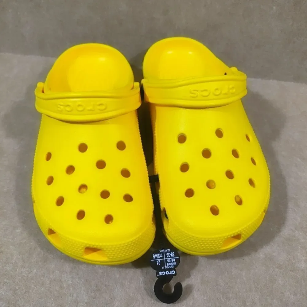 Crocs Classic Unisex Lemon Citron Yellow Clogs Men Women - Picture 2 of 4